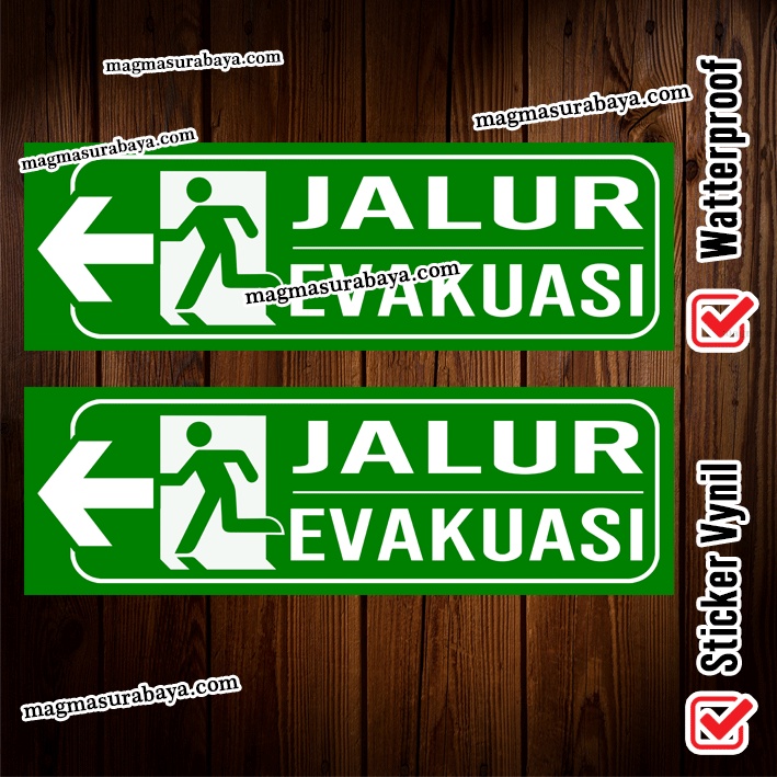 Jual Sticker Stiker Label Jalur Evakuasi Kiri - Label Sticker Jalur ...