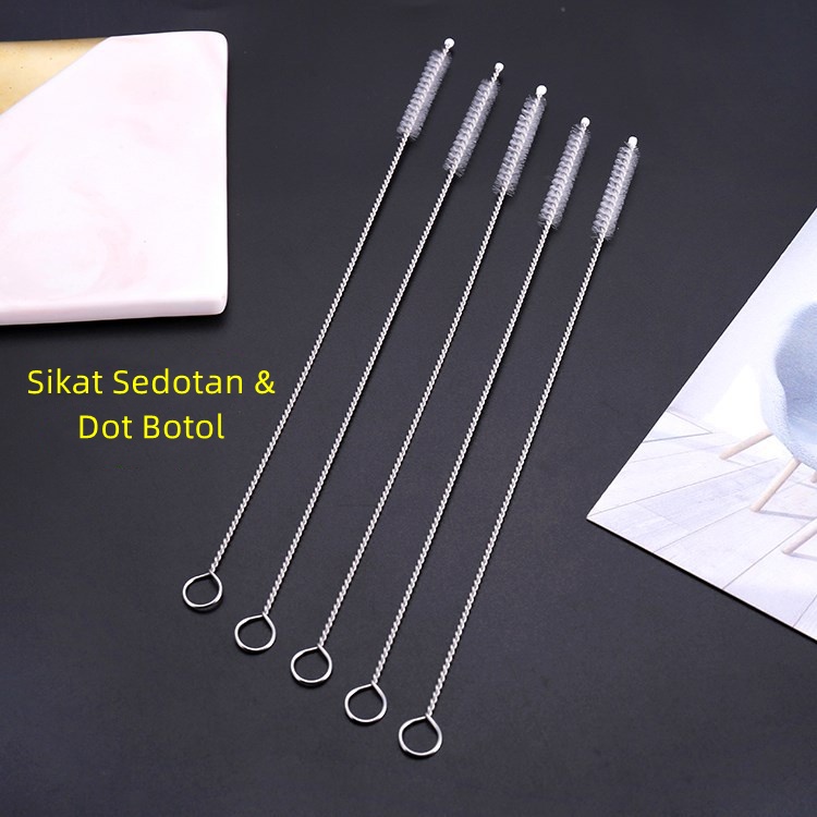 Sikat Pembersih Selang Sedotan Botol Straw Brush Sikat Botol Susu Bayi Stainless Straw Cleaning Brush XH03