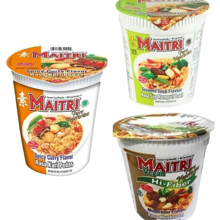 Maitri mie instan vegetarian cup 24 cup / kotak