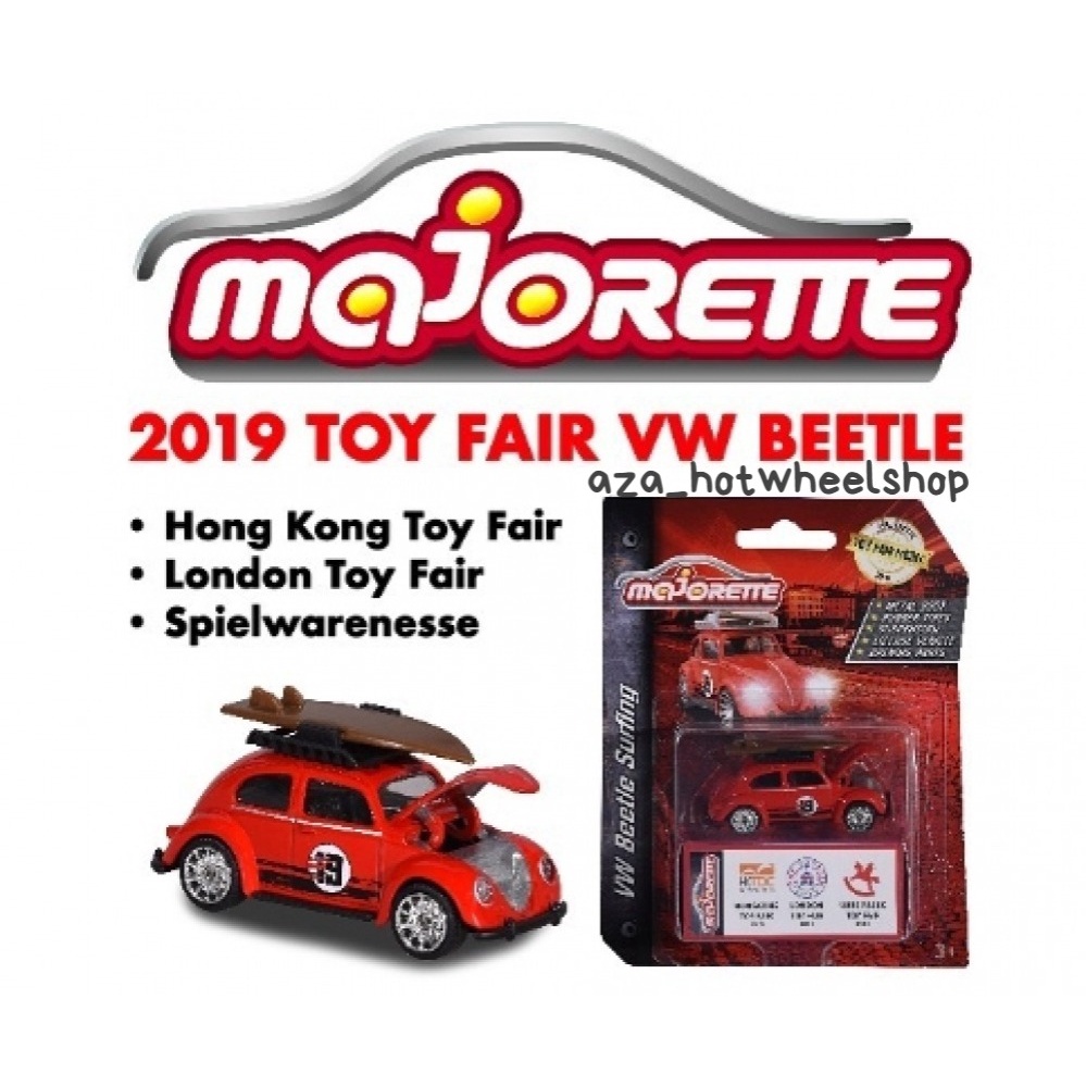 Diecast Majorette 2019 Toy Fair VW Beetle Surfing Merah Volkswagen Hongkong London Nuremberg