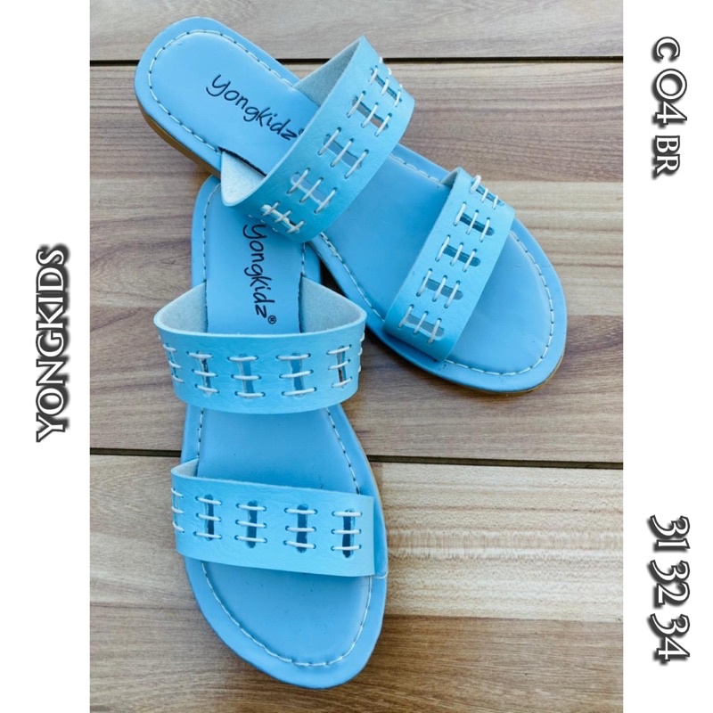 sandal anak slop biru