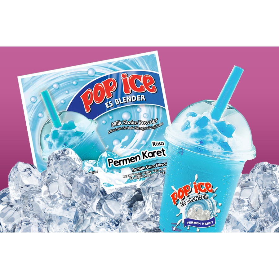 @10pcs Pop Ice Aneka Rasa Minuman Es Blender 25gr Murah BubleGum Permen Karet