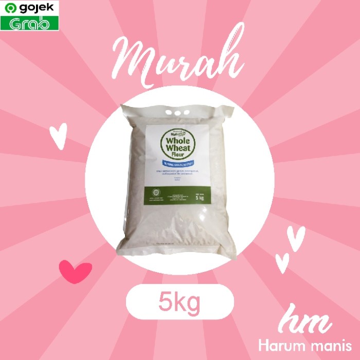 

BISA COD Tepung Gandum Bogasari Naturich 5kg / Whole Wheat