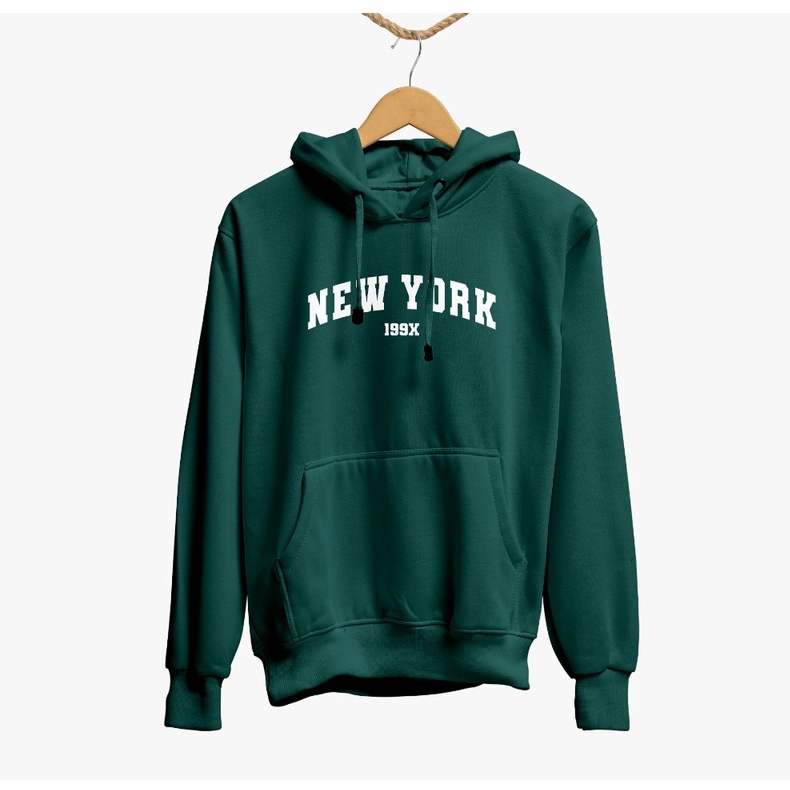 Sweater Hoodie Motif  NEW YORK Bahan Fleece Tebal Premium Pria Wanita