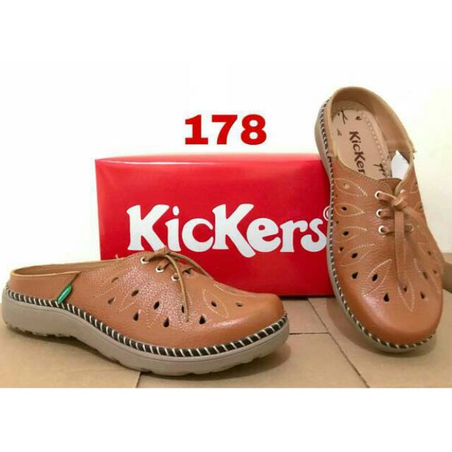 Sepatu sandal Kickers cewek kulit asli