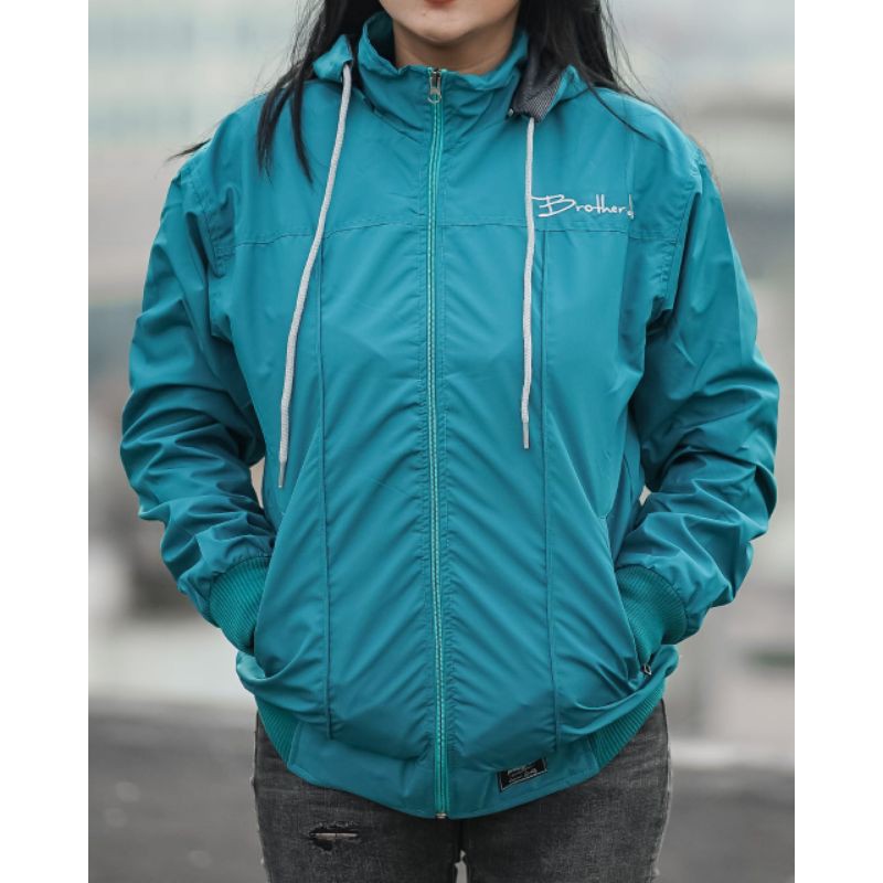 BROTHERDO Jaket Harian Wanita Parasut Taslan JN - All Size terbaru-Toska