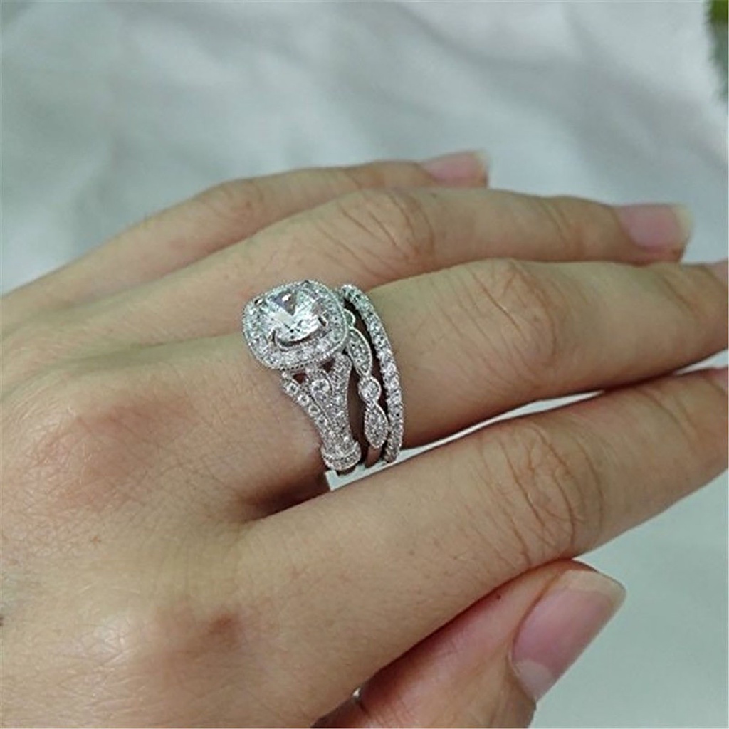 Hu Hu Hu Hu Hu Alat Bantu Pasang Kacamata♡ 3pcs / Set Cincin Berlian Imitasi Bahan Alloy Untuk Wanita