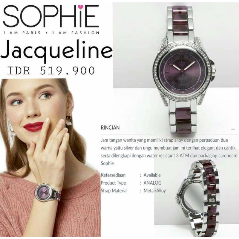 JAM JACQUELINE SOPHIE PARIS PROMO MURAH JAM TANGAN SAS LOGO MAHKOTA