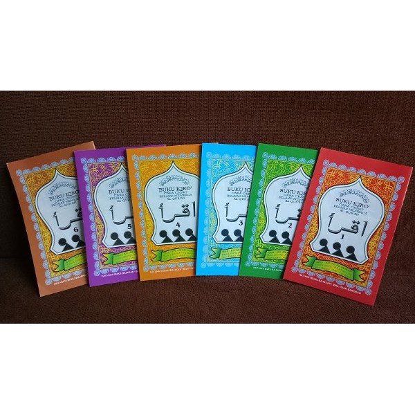 Buku IQRO Jilid 1 - 6 Warna Warni Pisah - Iqra Besar Kecil - TK PAUD Umum Belajar Baca Al Quran