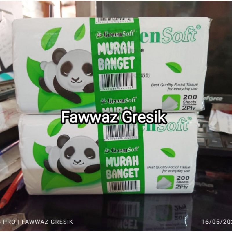 Facial Tissue - Tisu GreenSoft 200 Sheets Refill Facial murah banget