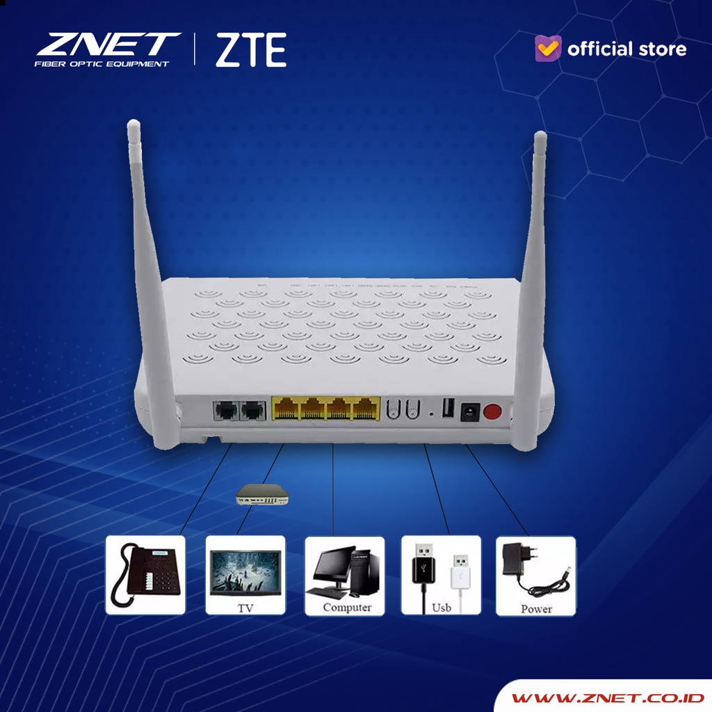 ONU EPON ZTE F460 V6 BOX ANTENA EXTRERNAL 5db -BRIDGE SUPPORT EPON OLT