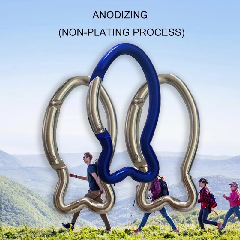 No.6 Carabiner Portable Bentuk Ikan Bahan Aluminum Alloy Untuk Camping / Hiking / Piknik