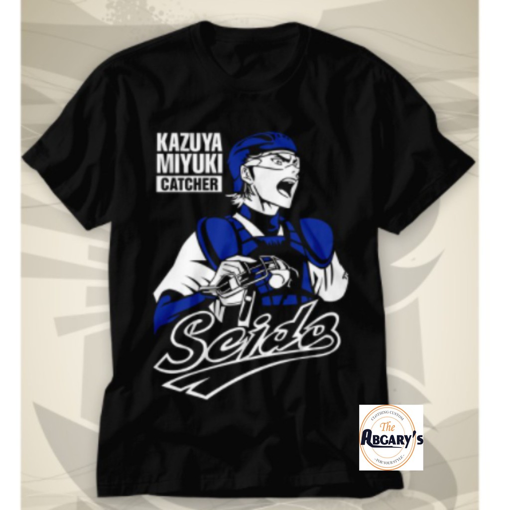 Kaos Anime Jepang Diamond no Ace Miyuki Kazuya Tshirt Unsex Cewek Cowok Manga Jepang