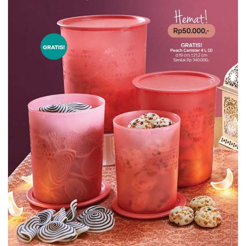 Toples Peach Canister Set