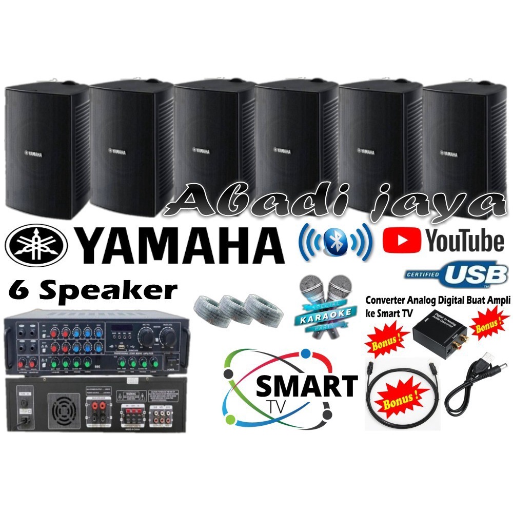 paket sound system 6 speaker cafe gudang yamaha vs6 ampli toatech
