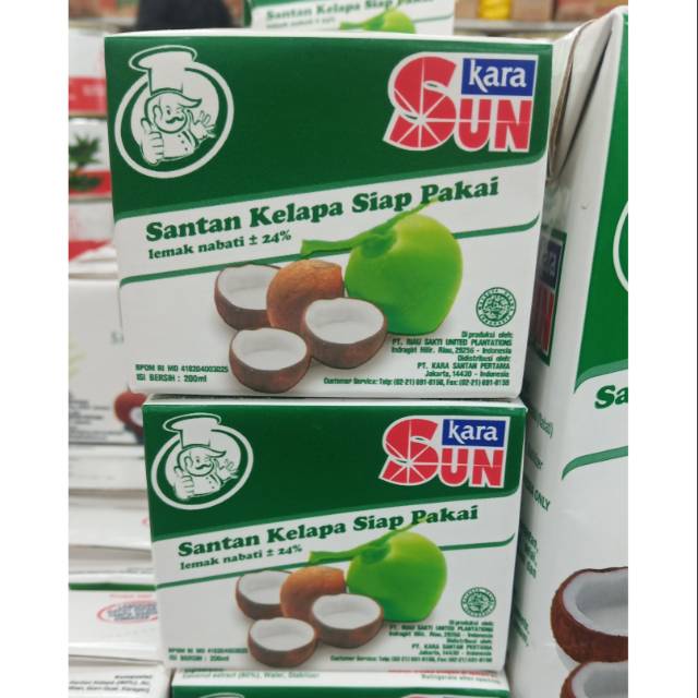 

Sun kara santan kelapa siap pakai 200 ml