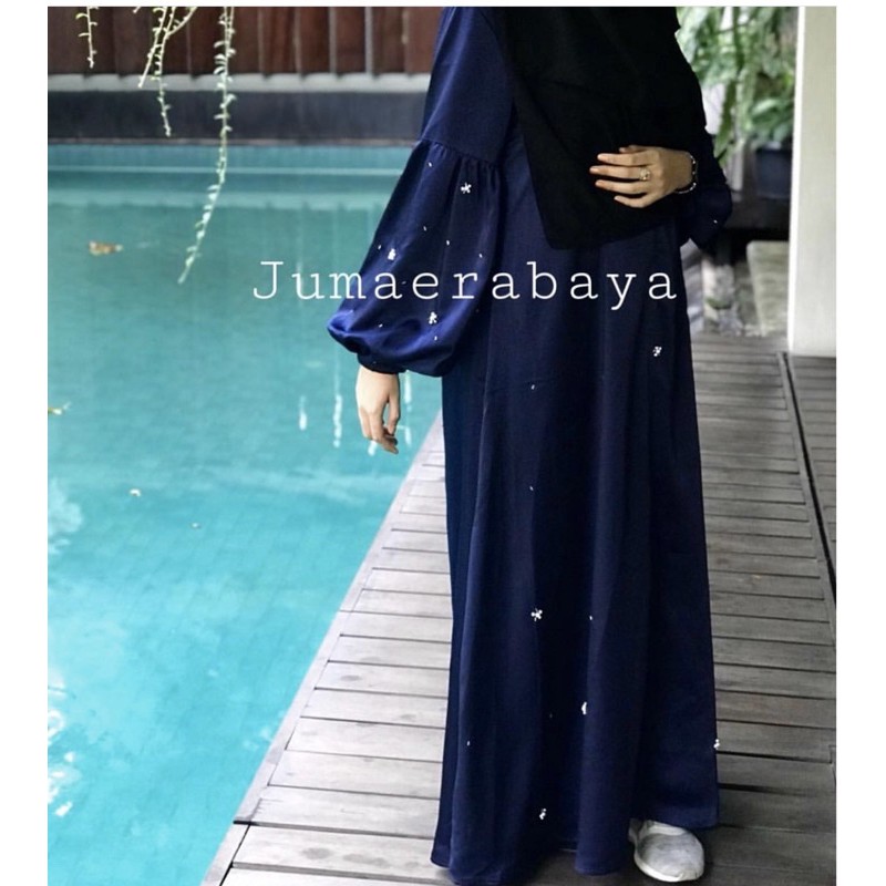 abaya navy mutiara