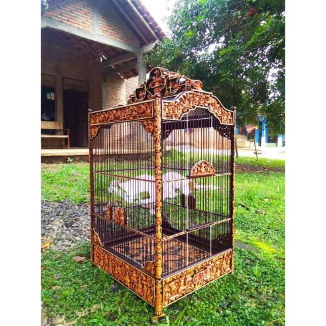 Sangkar Kenari, Sangkar Kacer, Sangkar Ukir Jepara, Sangkar Mewah Full Ukir