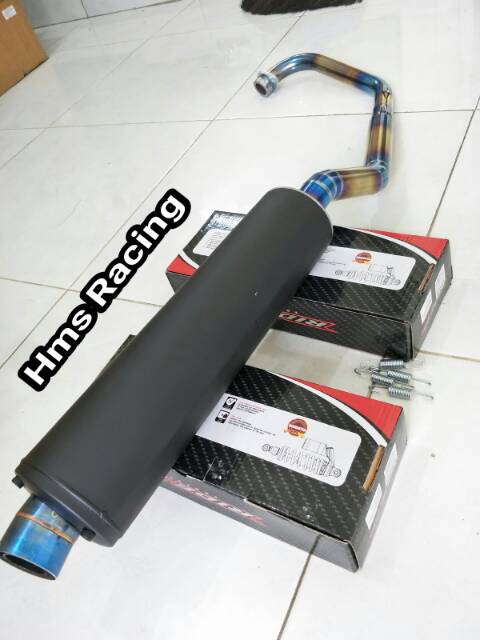 Knalpot Tsukigi Satria Fu - Fu New Leher Pelangi Blue Stenlis Thailand