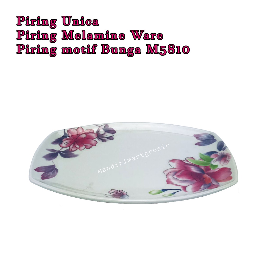 Piring Melamine Ware *Piring Unica * Piring motif Bunga * M5810