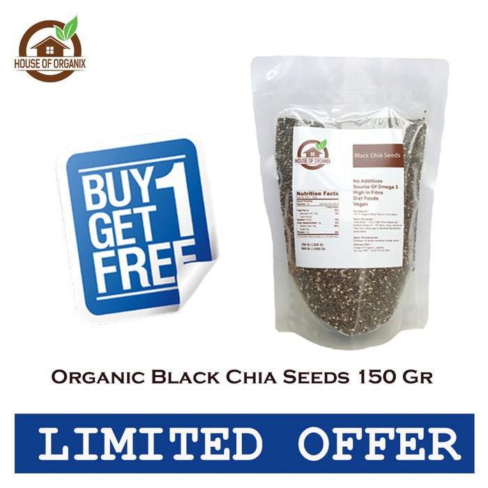 

BUY 1 GET 1 FREE Organic Black Chia Seeds - 150 Gr sehat, murah