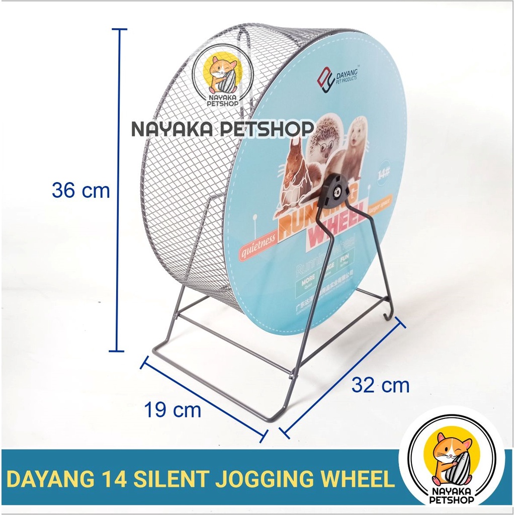 Dayang 14 Silent Jogging Wheel Ekstra Jumbo Kincir Hamster Syrian Roda Putar Landak Mini Marmut Mainan Sugar Glider Rolling Anak Kucing Kelinci Musang Kitten Hewan