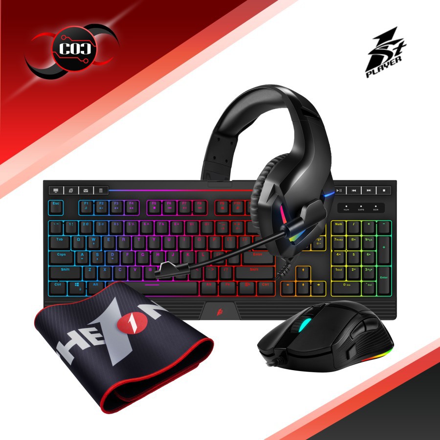 1STPLAYER Gaming DK9.0 Fire Dancing Kit (Mouse+Keyboard+Headset+MPad)