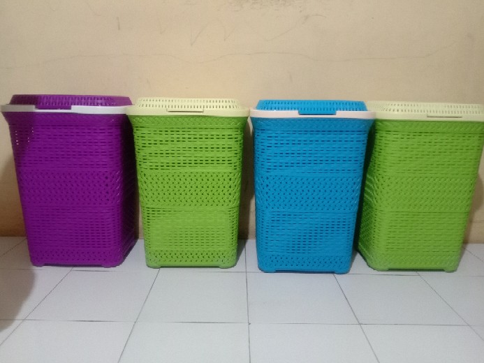 Keranjang Baju / Laundry Basket / Tempat Penyimpanan Baju Kotor Gr Pink Genki Market