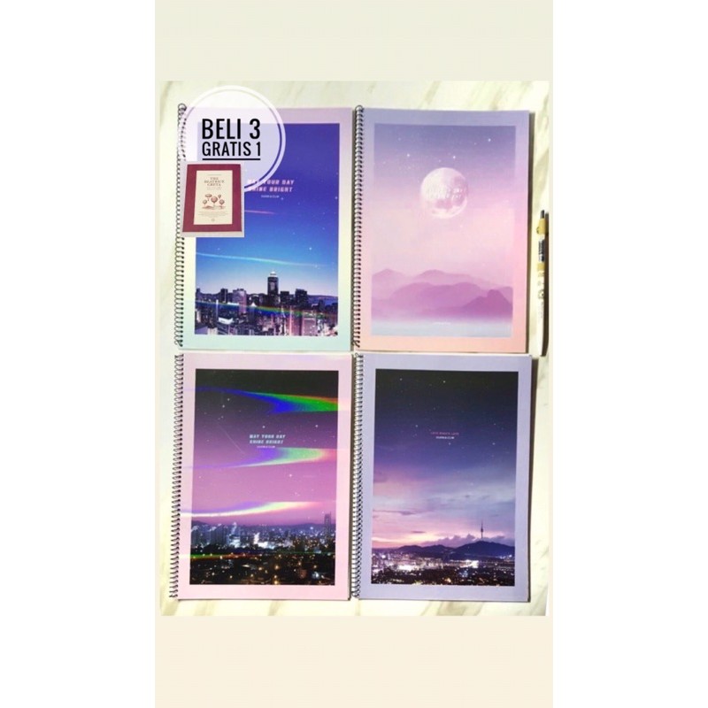 

Buku tulis notebook spiral metalic scenery B5