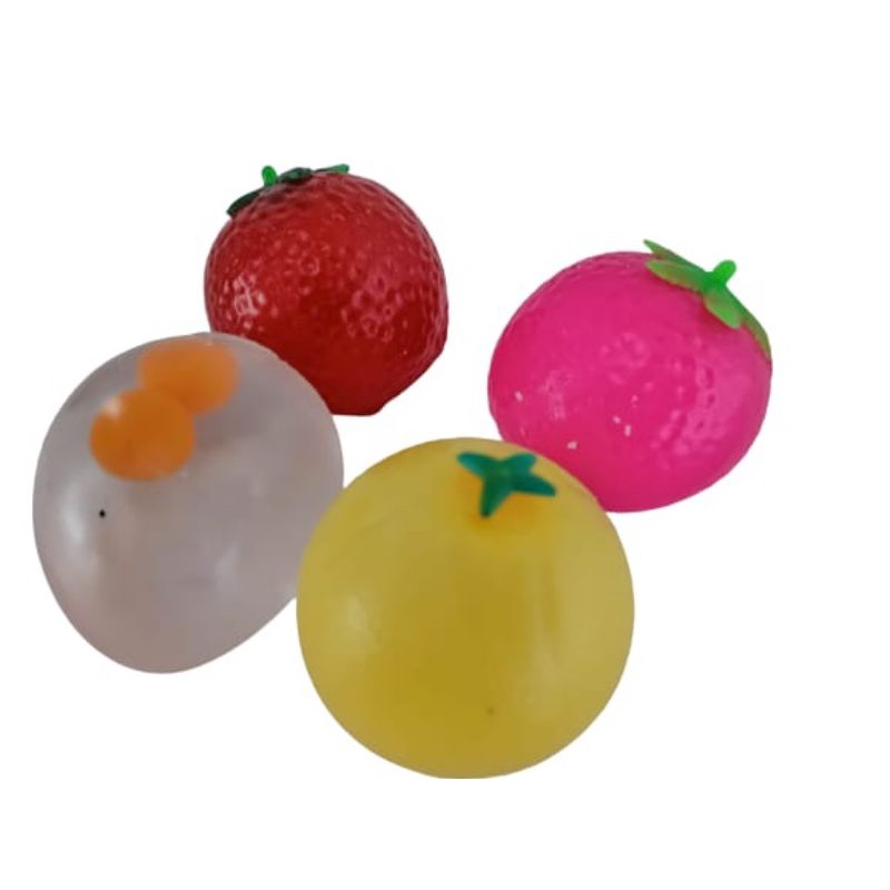 Mainan Squishy Anti Stress ball Tomat,Jeruk, Spiderman &amp; Angry brid