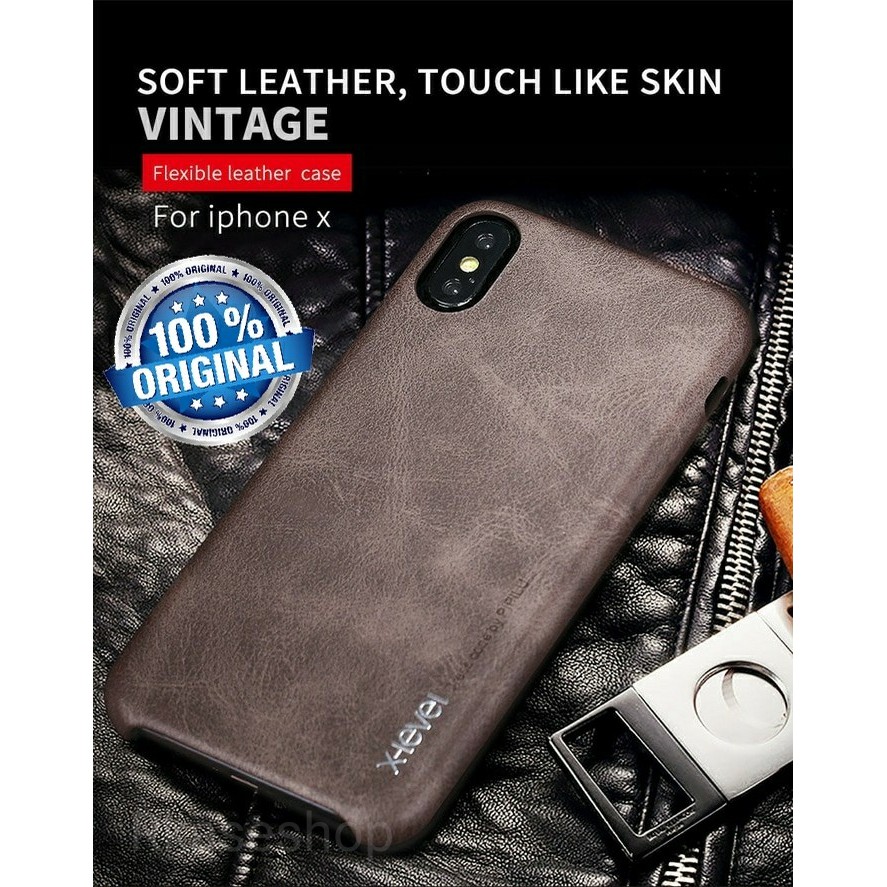 x-level vintage series iphone X Ten leather case casing cover kulit