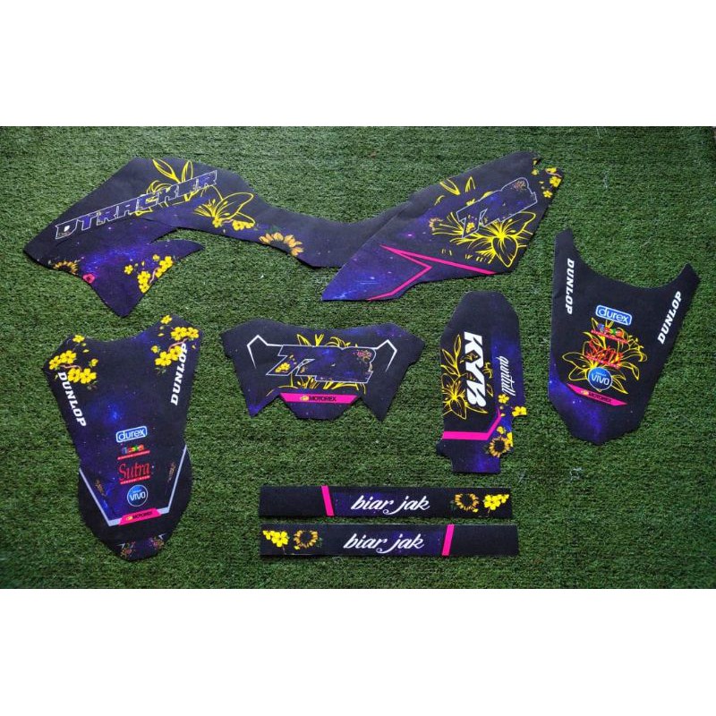 DECAL STICKER KLX CRF GLITER DESAIN BEBAS REQUEST