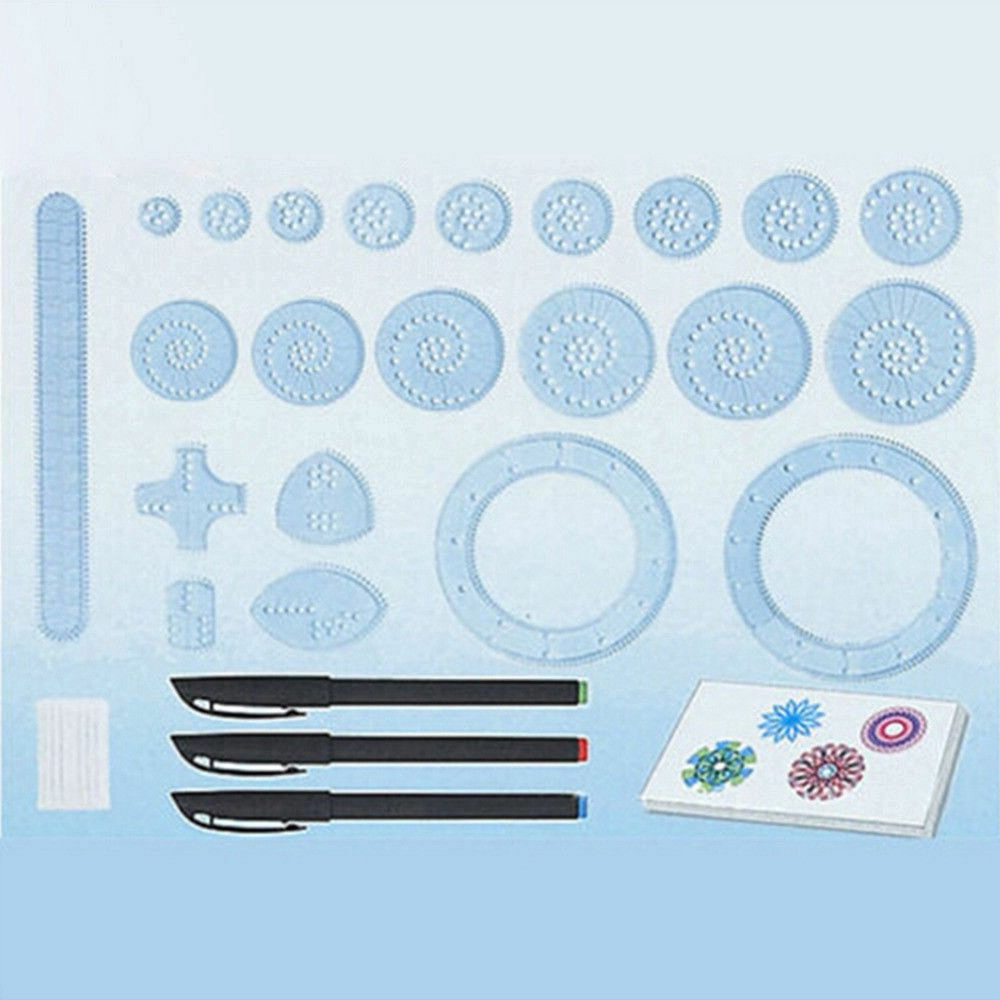 27Pcs Spirograph Design Set Tin Draw Drawing Kids Art Craft Create Education Toy