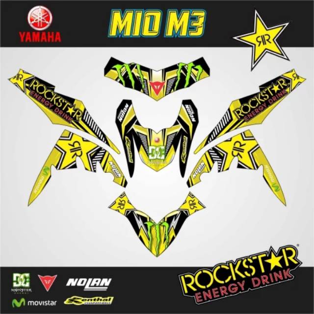 DECAL STIKER MIO M3 ROCK STAR BISA UNTUK SEMUA MOTOR