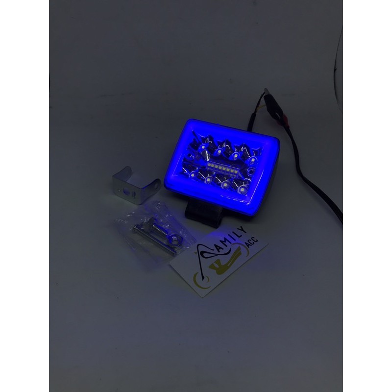 Lampu Tembak CWL LED Daymaker Mini 16 Mata 3 Susun Angel Biru Sorot