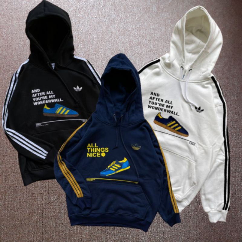 Jaket Hoodie Casual Adidas 3 stripes