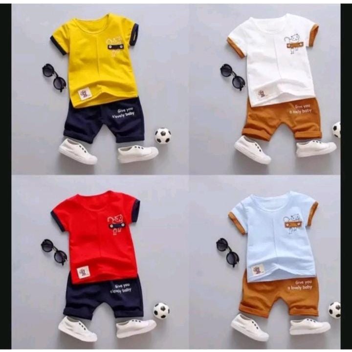 PROMO SETELAN ANAK LAKI LAKI PEEMPUAN TERBARU MOTIF BABY GENIUS 1-5 TAHUN/PAKAIAN ANAK/BAJU ANAK/SEELAN ANAK