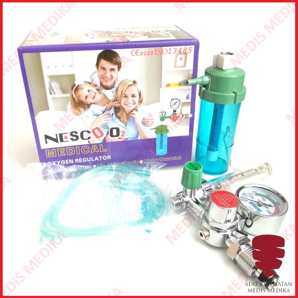 Regulator Oxygen Nesco Tabung Oxigen Alat Bantu Pernapasan Oksigen O2