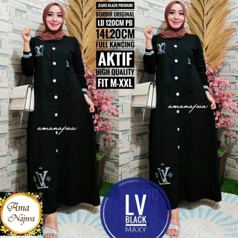 GAMIS LV BLACK MAXY BY AMA NAJWA