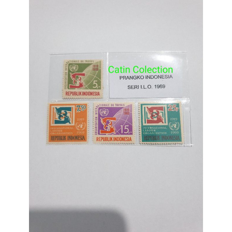 

Perangko Imdonesia Seri ILO International Labour Organization tahun 1969 kondisi mint baru isi 4pcs