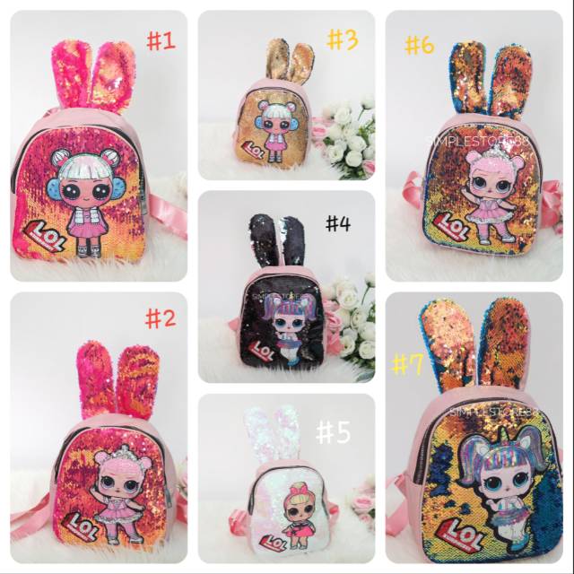  Tas  Ransel Anak Sequin LOL  LED Tas  Manik Anak Shopee 