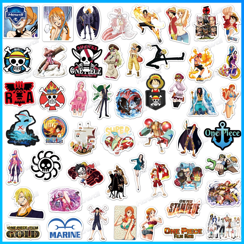 Stiker Motif Anime One Piece Tahan Air Untuk Helm Motor