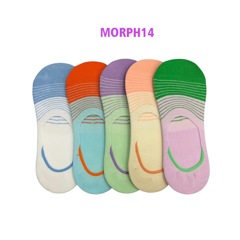 Kaos Kaki Pendek Wanita Invisible Korea Style Hidden 1Pasang (Bahan Katun)(Campur)-Random Morph14