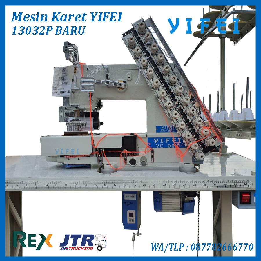 Mesin karet Yifei VC008-13032P/mesin karet 13 jarum 1/8&quot;