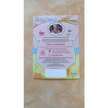 PAKET UNDANGAN DAN BENDERA AQIQAH SERAGAM CANTIK MURAH UNIK