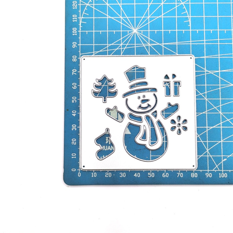 Cetakan Stensil Cutting Dies Motif Snowman Natal Bahan Metal Untuk Scrapbook / Craft DIY / Kartu