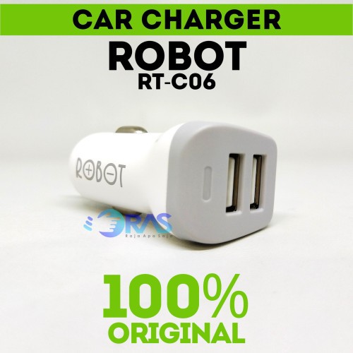 Car Charger Robot RT-C06 Casan Mobil RT C06 RTC06 2 Dual Port 2A 2.4 A