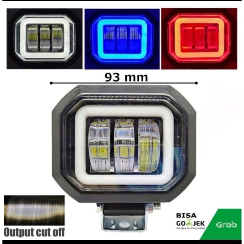 LAMPU TEMBAK DAYMAKER MINI SOROT 3 LED KOTAK 30WATT/LAMPU DAYMAKER MINI TEMBAK 3 MATA/LAMPU SOROT 3 