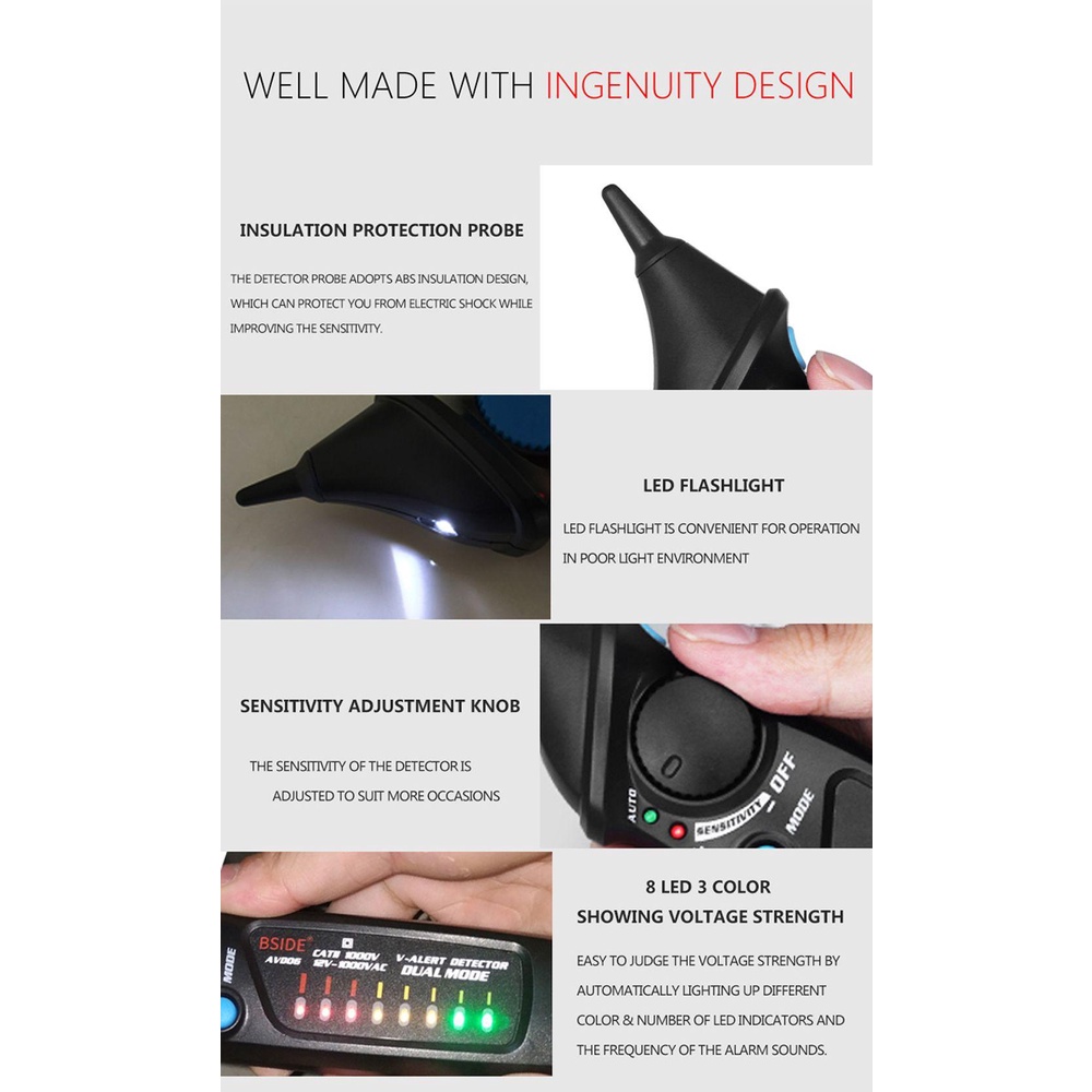 Solighter Indikator Detektor Tegangan High Precision Portable Induction Electroscope