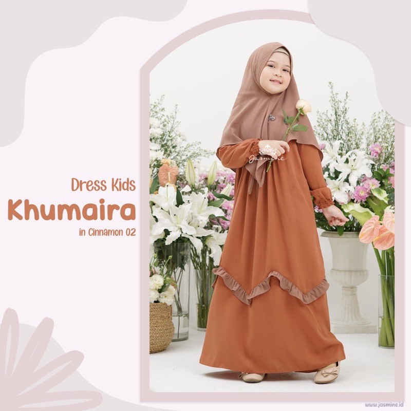 Khumaira Dress Kids Gamis Anak Polos Cantik Anggun by Jasmine